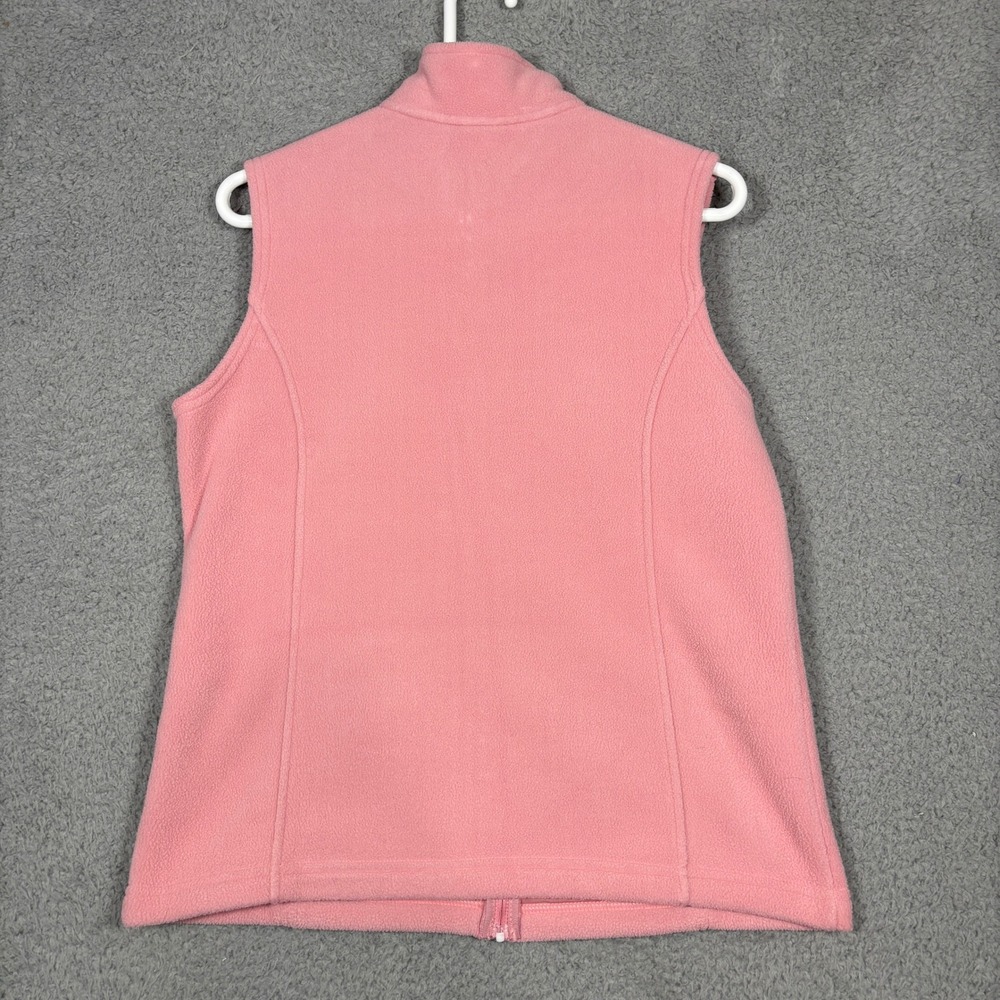 LL Bean Vest Womens M Pink 259068 Fleece Full Zip Mock Neck Pockets Stretch - Picture 5 of 7